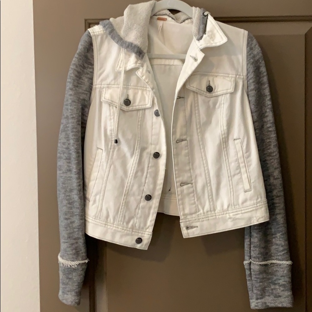 Free People distressed denim jacket